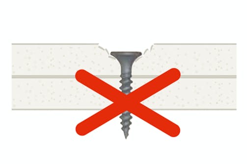 MONTERA GIPSSKIVOR: SKRUVAR I KORREKT DJUP MONTERA GIPSSKIVOR: SKRUVAR I KORREKT DJUP